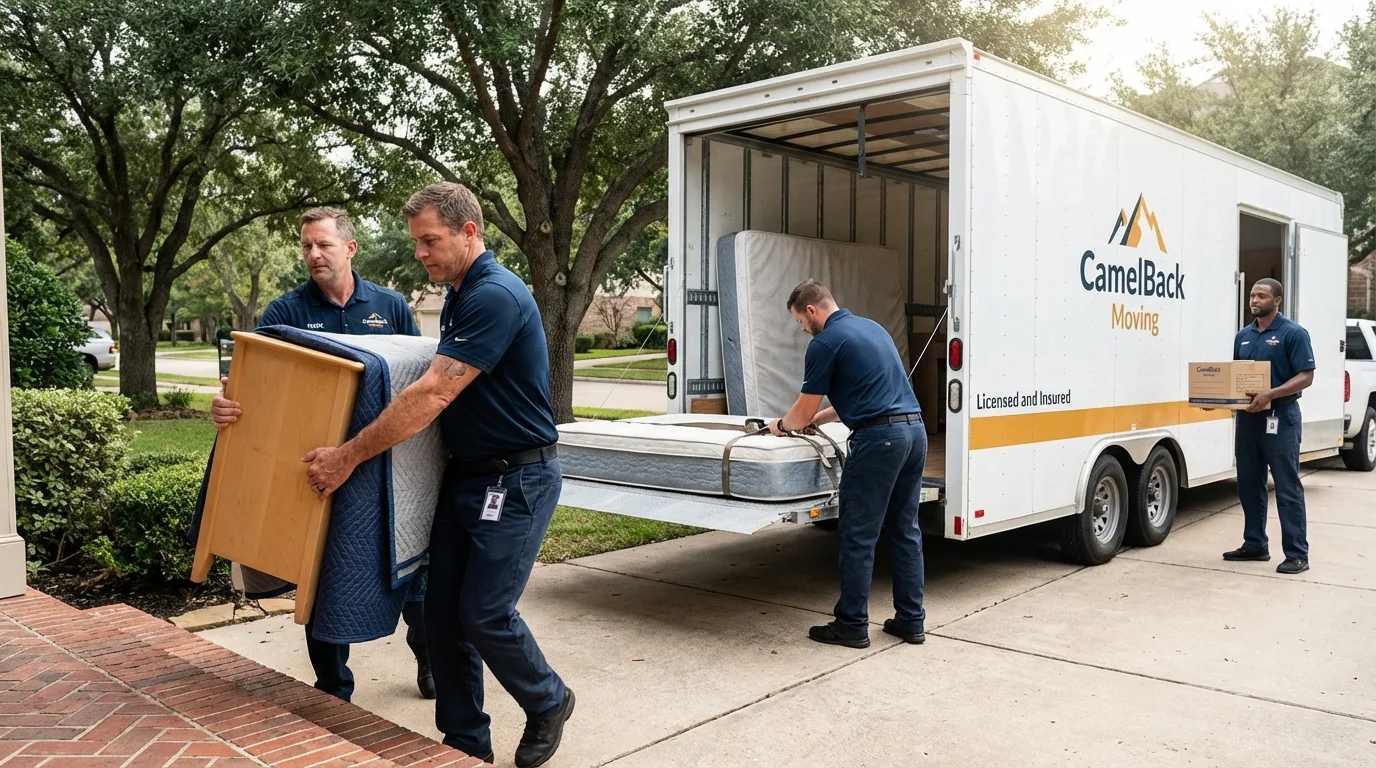Crew loading residential truck for cross-state move from Fort Recovery, OH
