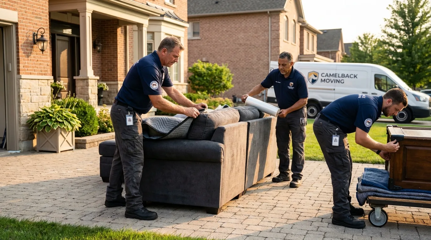 Large estate moving crew wrapping furniture in Fort Recovery, OH
