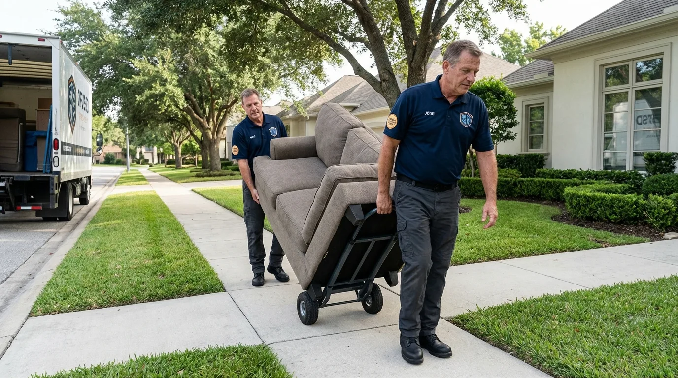 Local residential moving crew loading furniture in Fort Recovery, OH