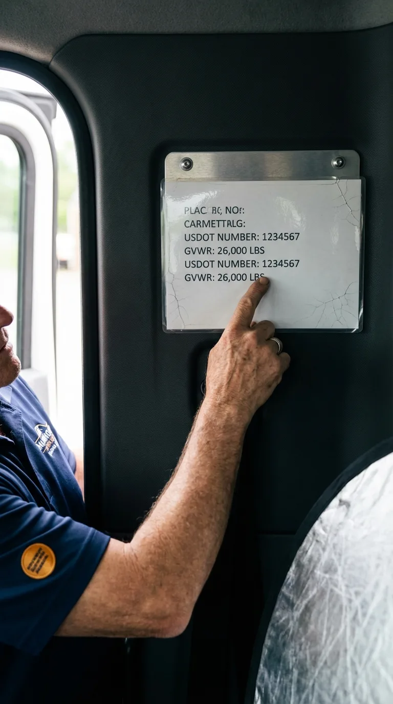 USDOT licensing placard verification in Fort Recovery